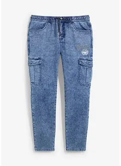 Strečové cargo džíny bez zapínání, Regular Fit, Tapered, bonprix