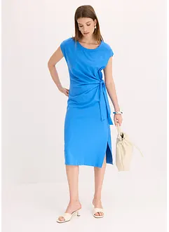 Žerzejové šaty z elastické bavlněné směsi, s uzlem, bonprix