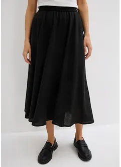 Midi sukně s pohodlným pasem, bonprix