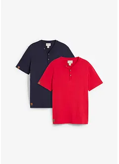 Henley tričko z čisté organické bavlny (2 ks v balení), bonprix