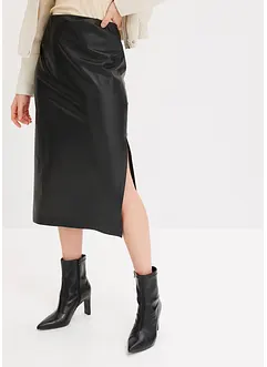 Midi sukně z umělé kůže, bonprix