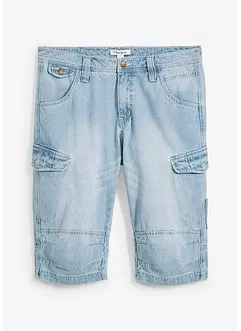 Lehké dlouhé džínové cargo bermudy, Relaxed Fit, bonprix