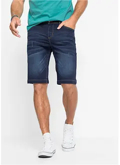 Džínové bermudy z teplákoviny, pohodlný střih Regular Fit, bonprix