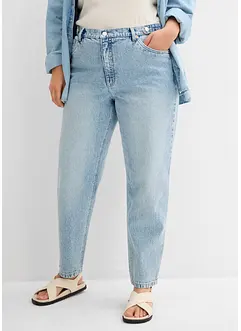 Mom džíny, High Waist, nízký podíl streče, zkrácené, bonprix
