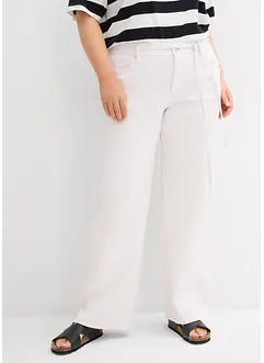 Džíny Wide Leg, Mid Waist, s opaskem, bonprix