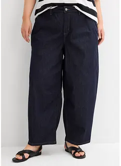 Balonové džíny, Mid Waist, Super Soft, zkrácené, bonprix