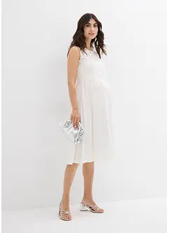 Těhotenské šaty s krajkou a elastickým zadním dílem, bonprix