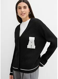Pletený oversize kabátek s výšivkou, bonprix