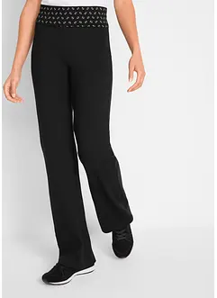 Žerzejové kalhoty s pasem na ohrnutí, Straight, bonprix