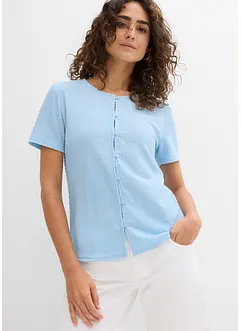 Tričko se strukturou a s knoflíkovou lištou, bonprix