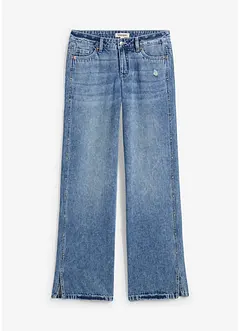 Džíny Loose, Straight, Mid Waist, nízký podíl streče, bonprix