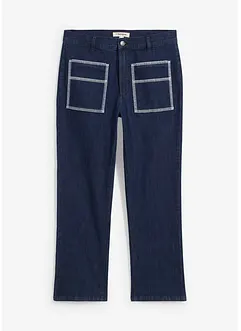 Džíny Straight, High Waist, zkrácené, bonprix