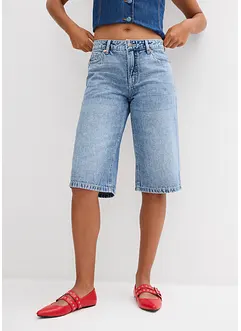 Džínové bermudy Mid Waist, Low Stretch, bonprix