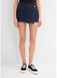 Džínová kalhotová sukně, Mid Waist, bonprix