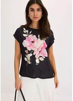 Triko s tkanou vsadkou, bonprix