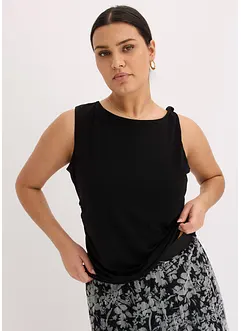 Žerzejový top s přetočeným ramínkem, bonprix