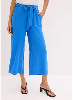 Kalhoty Culotte bez zapínání se založenými nohavicemi, bonprix