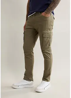 Strečové kalhoty Slim Fit s cargo kapsami, Straight, bonprix