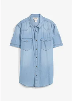 Džínová košile Slim Fit, krátký rukáv, z čisté organické bavlny, bonprix