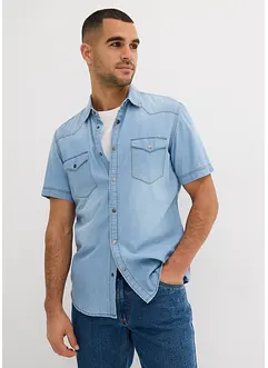 Džínová košile Slim Fit, krátký rukáv, z čisté organické bavlny, bonprix