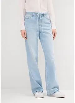 Džíny Wide Leg, Mid Waist, s opaskem, bonprix
