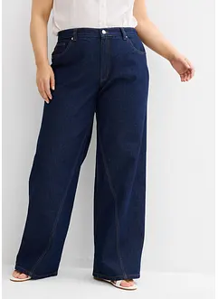 Džíny Wide Leg, High Waist, nízký podíl streče, bonprix