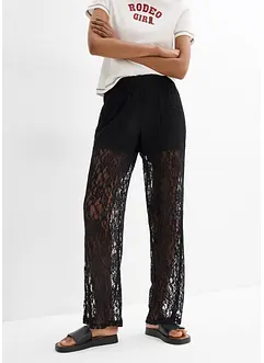 Kalhoty bez zapínání, s krajkou, bonprix