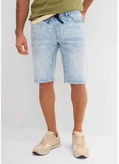 Lehké strečové džínové bermudy bez zapínání, Slim Fit, bonprix