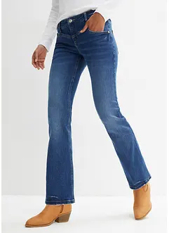 Bootcut džíny Mid Waist, strečové, bonprix
