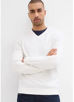 Svetr  z jemné pleteniny, s výstřihem do V, bonprix