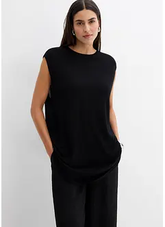 Pletený top s balonovým střihem, z jemné viskózy, bonprix