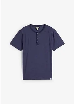 Tričko Henley, krátký rukáv, z čisté bavlny, bonprix