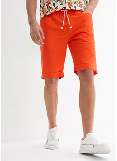 Bermudy bez zapínání, ze směsi lnu, Regular Fit, bonprix