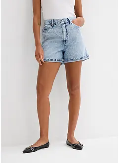 Džínové šortky High Waist, nízký podíl streče, bonprix