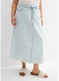 Džínová midi sukně, Mid Waist, Super Soft, bonprix