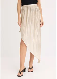 Plisovaná sukně z lesklého saténu, bonprix