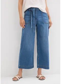 Zkrácené džíny Wide Leg, High Waist, pohodlný pas, bonprix