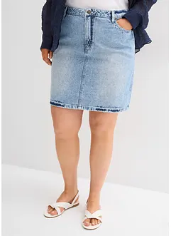 Džínová sukně Mid Waist, Low Stretch, bonprix