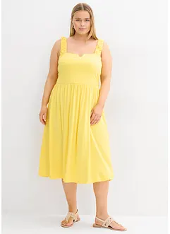 Úpletová šaty s mírně rozšířeným spodním okrajem, ze směsi bavlny a viskózy, bonprix