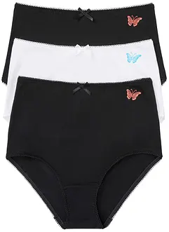 Vysoké kalhotky (3 ks v balení) s organickou bavlnou, bonprix