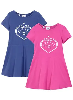 Žerzejové šaty z čisté organické bavlny (2 ks v balení), bonprix