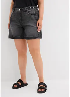 Džínové šortky, Mid Waist, nízký podíl streče, bonprix