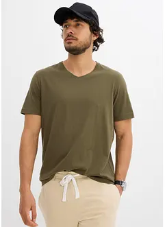 Tričko s výstřihem do V (3 ks v balení), bonprix