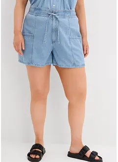 Džínové šortky, High Waist, pohodlný pas, bonprix