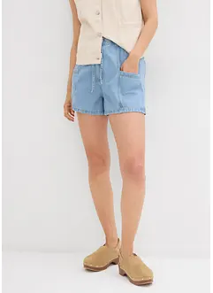 Džínové šortky, High Waist, pohodlný pas, bonprix
