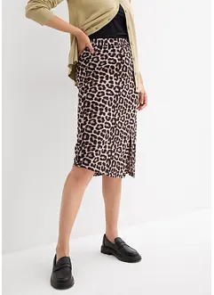 Sukně s leopardím potiskem a rozparkem, bonprix