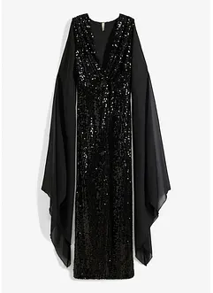 Šaty s pajetkami a dlouhými šifónovými rukávy, bonprix