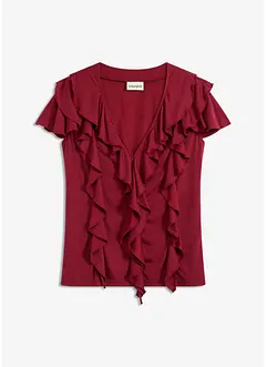 Tričko s volány, z měkké směsi s modalem, bonprix