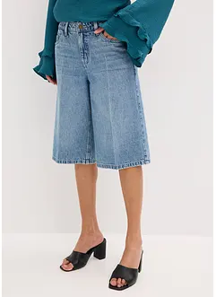 Džínové bermudy Mid Waist, Low Stretch, bonprix