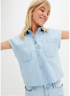 Krátká džínová boxy halenka, bonprix
